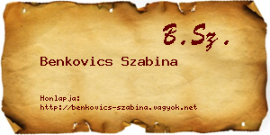 Benkovics Szabina névjegykártya