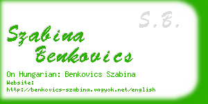 szabina benkovics business card